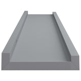 Picture Frame Ledge Shelves 2 pcs Grey 40x9x3 cm MDF - 45-Degree Angle