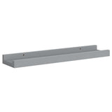 Picture Frame Ledge Shelves 2 pcs Grey 40x9x3 cm MDF