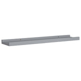Picture Frame Ledge Shelves 2 pcs Grey 60x9x3 cm MDF - Side View