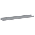 Picture Frame Ledge Shelves 2 pcs Grey 60x9x3 cm MDF