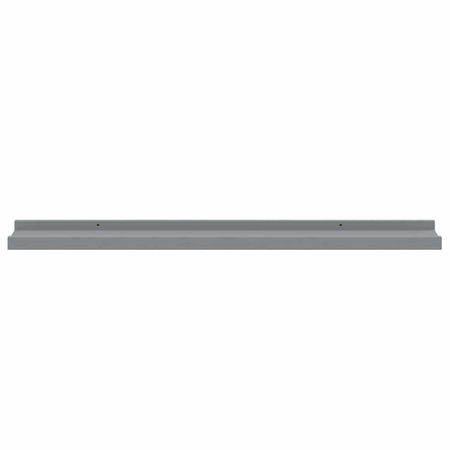 Picture Frame Ledge Shelves 2 pcs Grey 80x9x3 cm MDF