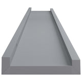Picture Frame Ledge Shelves 2 pcs Grey 80x9x3 cm MDF - 45-Degree Angle