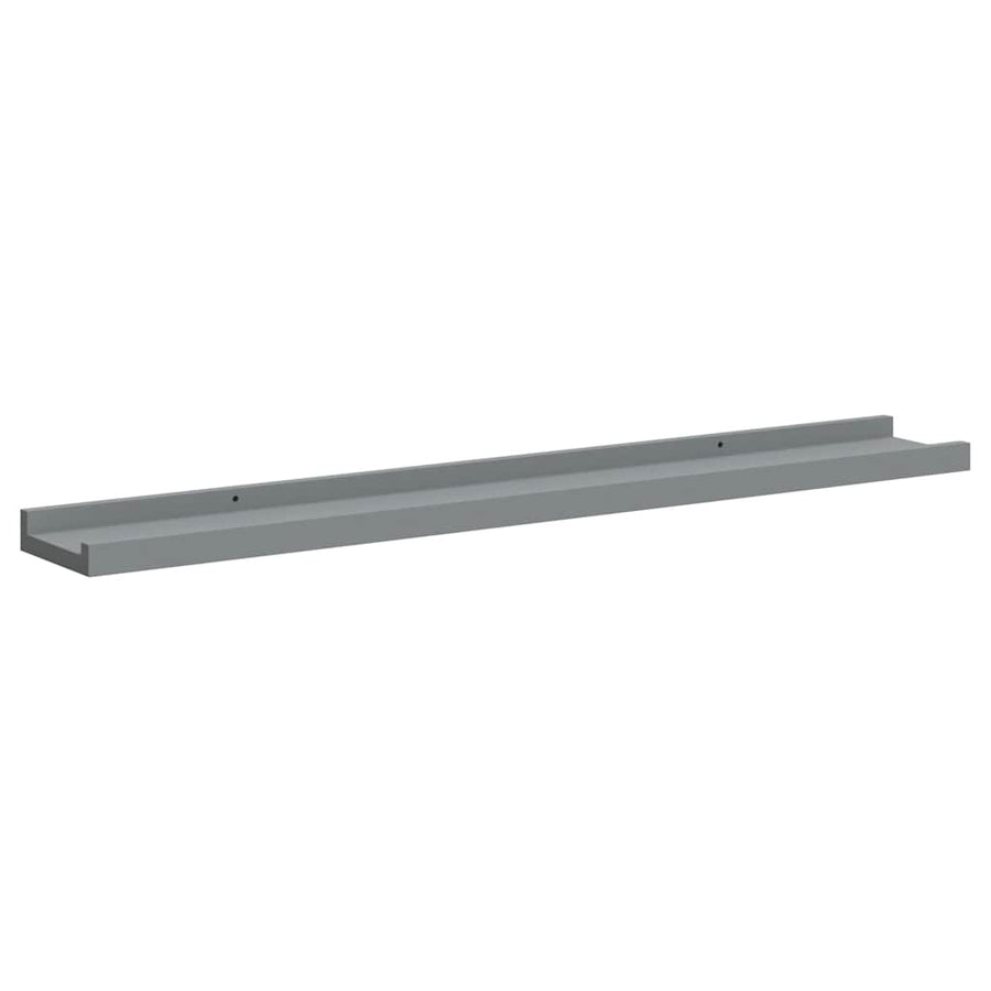 Picture Frame Ledge Shelves 2 pcs Grey 80x9x3 cm MDF