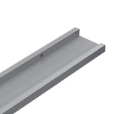 Picture Frame Ledge Shelves 2 pcs Grey 80x9x3 cm MDF - Close-Up Angle