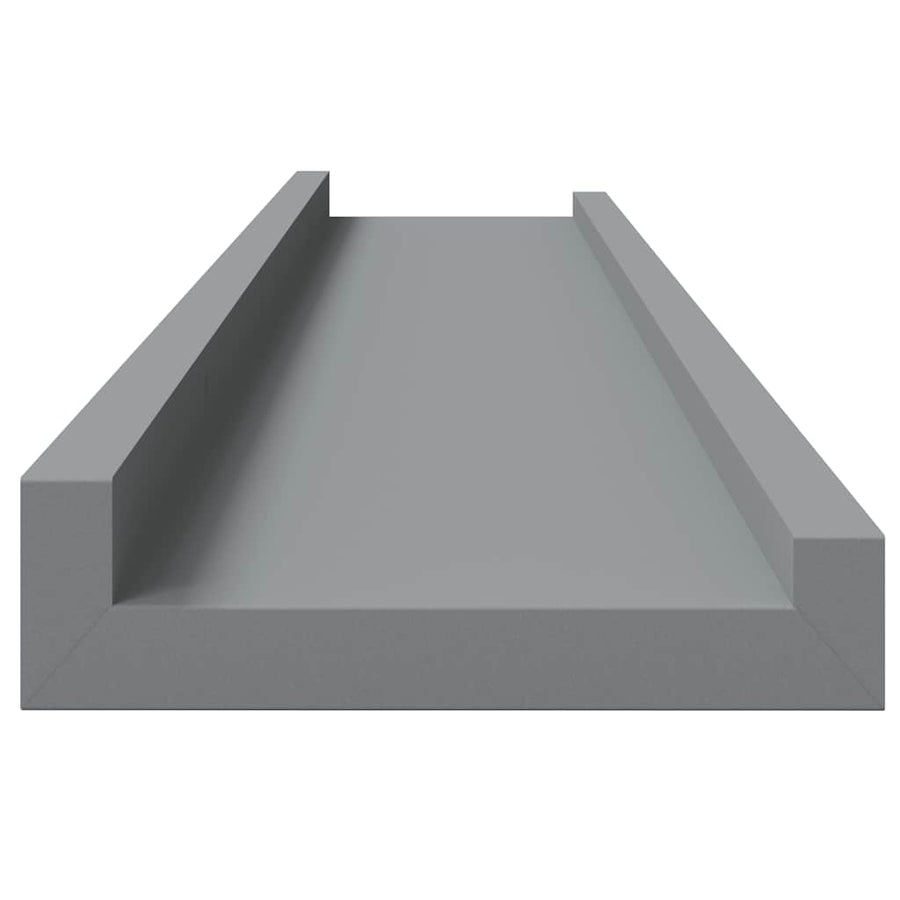 Picture Frame Ledge Shelves 2 pcs Grey 80x9x3 cm MDF