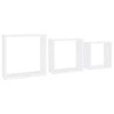 Wall Cube Shelves 3 pcs White MDF