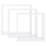 Wall Cube Shelves 3 pcs White MDF - Top-Down View