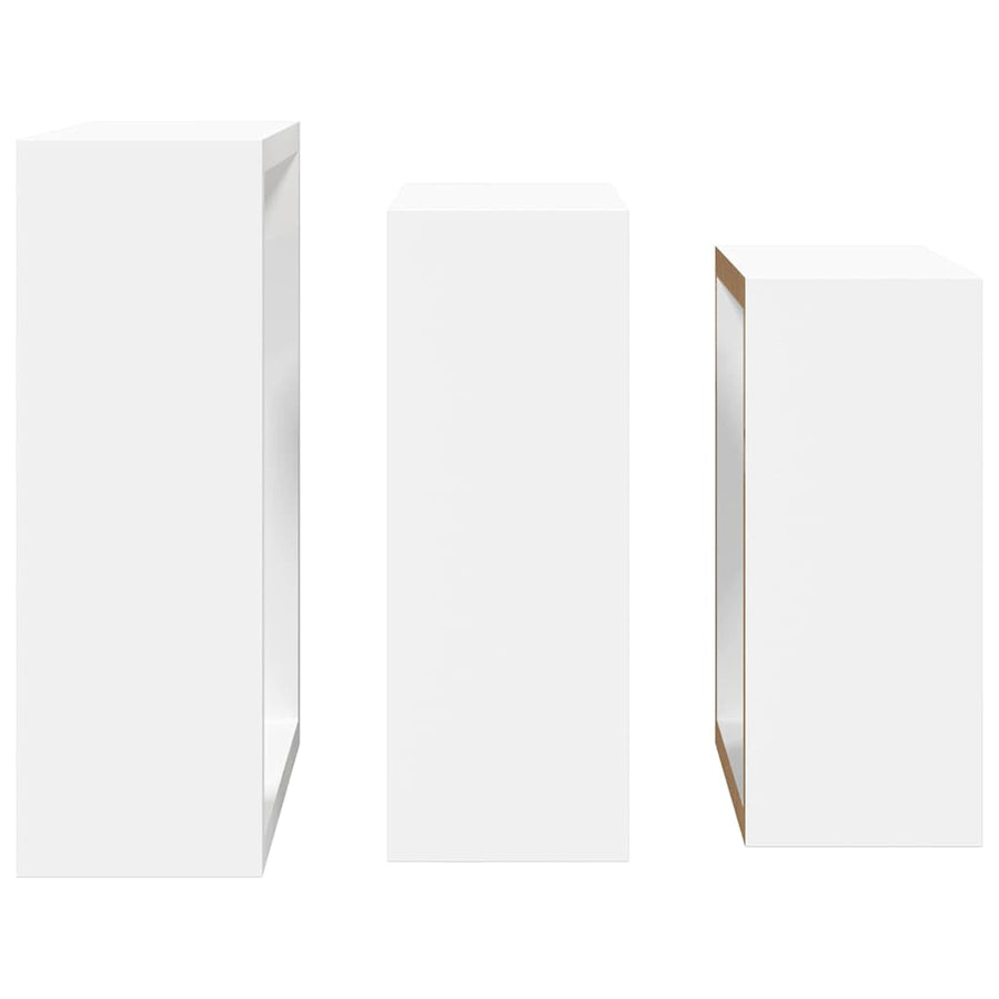 Wall Cube Shelves 3 pcs White MDF