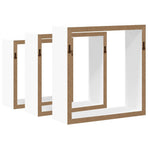 Wall Cube Shelves 3 pcs White MDF
