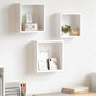 Wall Cube Shelves 3 pcs White MDF