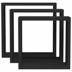 Wall Cube Shelves 3 pcs Black MDF