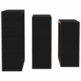 Wall Cube Shelves 3 pcs Black MDF