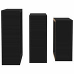 Wall Cube Shelves 3 pcs Black MDF