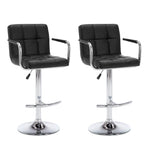 Bar Stools 2 pcs Black Faux Leather