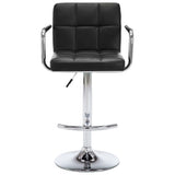 Bar Stools 2 pcs Black Faux Leather - Top-Down View