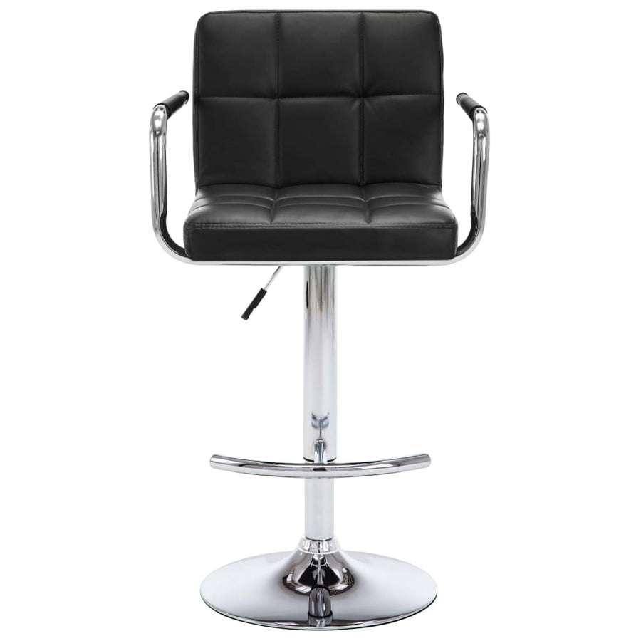 Bar Stools 2 pcs Black Faux Leather