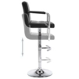Bar Stools 2 pcs Black Faux Leather - Rear View
