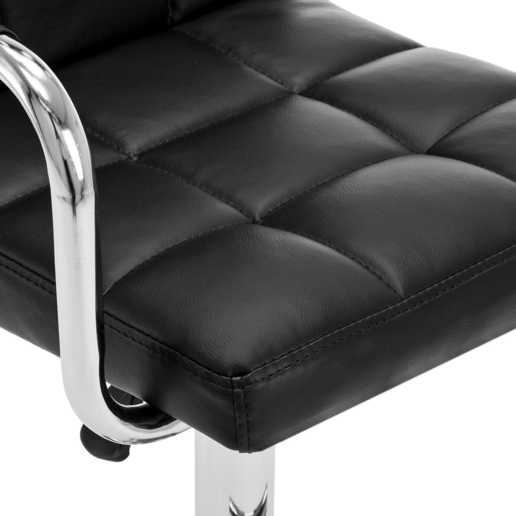 Bar Stools 2 pcs Black Faux Leather