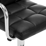 Bar Stools 2 pcs Black Faux Leather - Close-Up Angle
