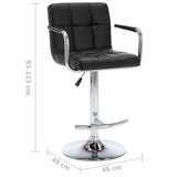 Bar Stools 2 pcs Black Faux Leather - Extra Image