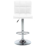 Bar Stools 2 pcs White Faux Leather - Side View