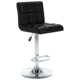 Bar Stools 2 pcs Black Faux Leather - Front View