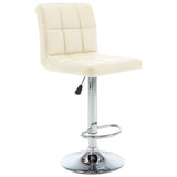 Bar Stools 2 pcs Cream Faux Leather - Front View