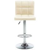Bar Stools 2 pcs Cream Faux Leather - Side View