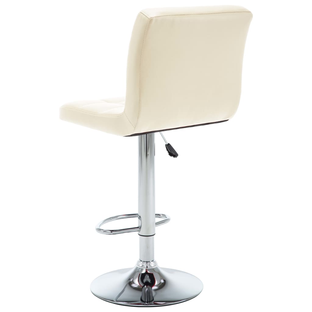 Bar Stools 2 pcs Cream Faux Leather