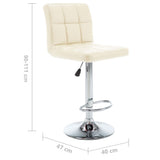 Bar Stools 2 pcs Cream Faux Leather - Low Angle