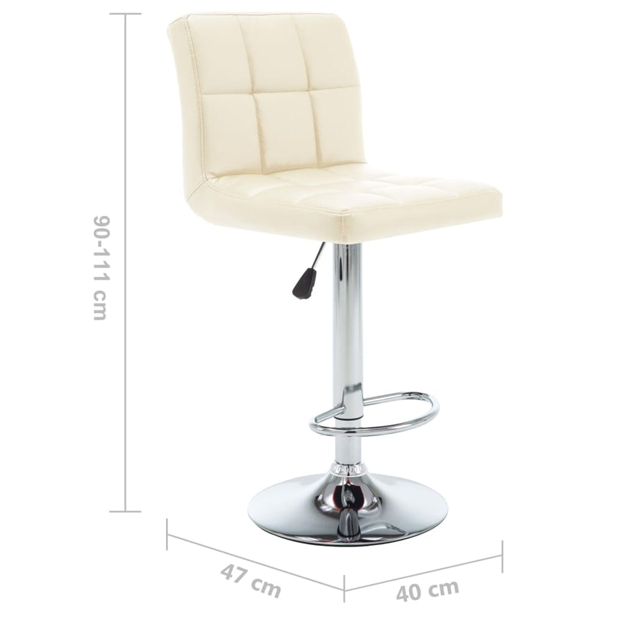 Bar Stools 2 pcs Cream Faux Leather
