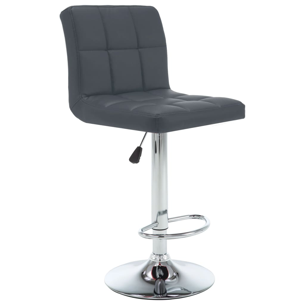 Bar Stools 2 pcs Grey Faux Leather