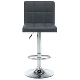 Bar Stools 2 pcs Grey Faux Leather - Side View