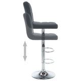 Bar Stools 2 pcs Grey Faux Leather - Top-Down View