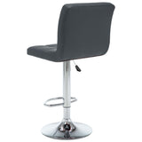 Bar Stools 2 pcs Grey Faux Leather - 45-Degree Angle