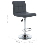 Bar Stools 2 pcs Grey Faux Leather - Low Angle