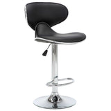 Bar Stools 2 pcs Black Faux Leather - Side View