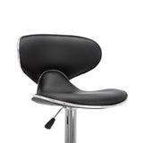 Bar Stools 2 pcs Black Faux Leather - Close-Up Angle