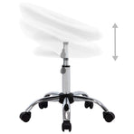 Rolling Work Chair White Faux Leather