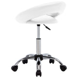 Rolling Work Chair White Faux Leather - 45-Degree Angle