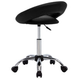 Rolling Work Chair Black Faux Leather - 45-Degree Angle