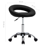 Rolling Work Chair Black Faux Leather - Close-Up Angle