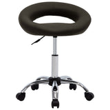 Rolling Work Chair Brown Faux Leather - Front View