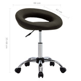 Rolling Work Chair Brown Faux Leather - Close-Up Angle