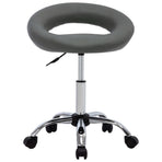 Rolling Work Chair Grey Faux Leather