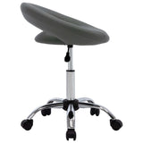 Rolling Work Chair Grey Faux Leather - Side View