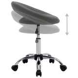 Rolling Work Chair Grey Faux Leather - Top-Down View