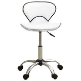Salon Spa Stool White Faux Leather - Front View