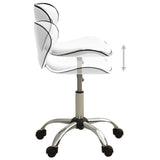 Salon Spa Stool White Faux Leather - Side View