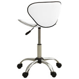 Salon Spa Stool White Faux Leather - Top-Down View